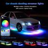 RGB LED Car Underfloor Lights Under Car Strip Lights Kit 12V Welcome Light Underglow Ambient Space Lamp APP Control. 4pcs Strips