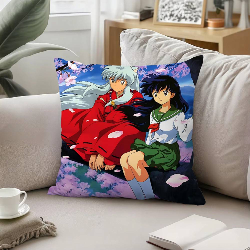 Anime IInuyashaS Pillow Case Pattern Printed Pillowcase For Living Room Sofa Cushion Cover Bedroom Decor
