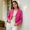 Womens Solid Color Blazer Jacket Long Sleeve Slim Fit Office Workwear