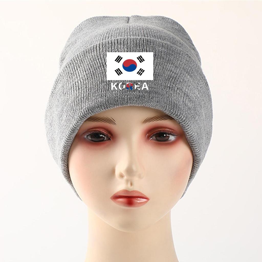 Флаг Южной Кореи Принт Вязаная Шапка Шапка, Шапки Skullies Зима Осень Досуг Головной Убор Вязаная Шапка Шапка