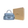 Coach Morgan 21 Classic Monogram Buckle Closure Chambray Fabric And Leather Handbag Women handbag Light-Blue CH142-SVM6A