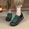 Цветовая гамма, толстая подошва, обувь из овечьей шерсти, женская новая осенне-зимняя верхняя одежда, бархатные теплые хлопковые туфли, повседневные лоферы на одной педали