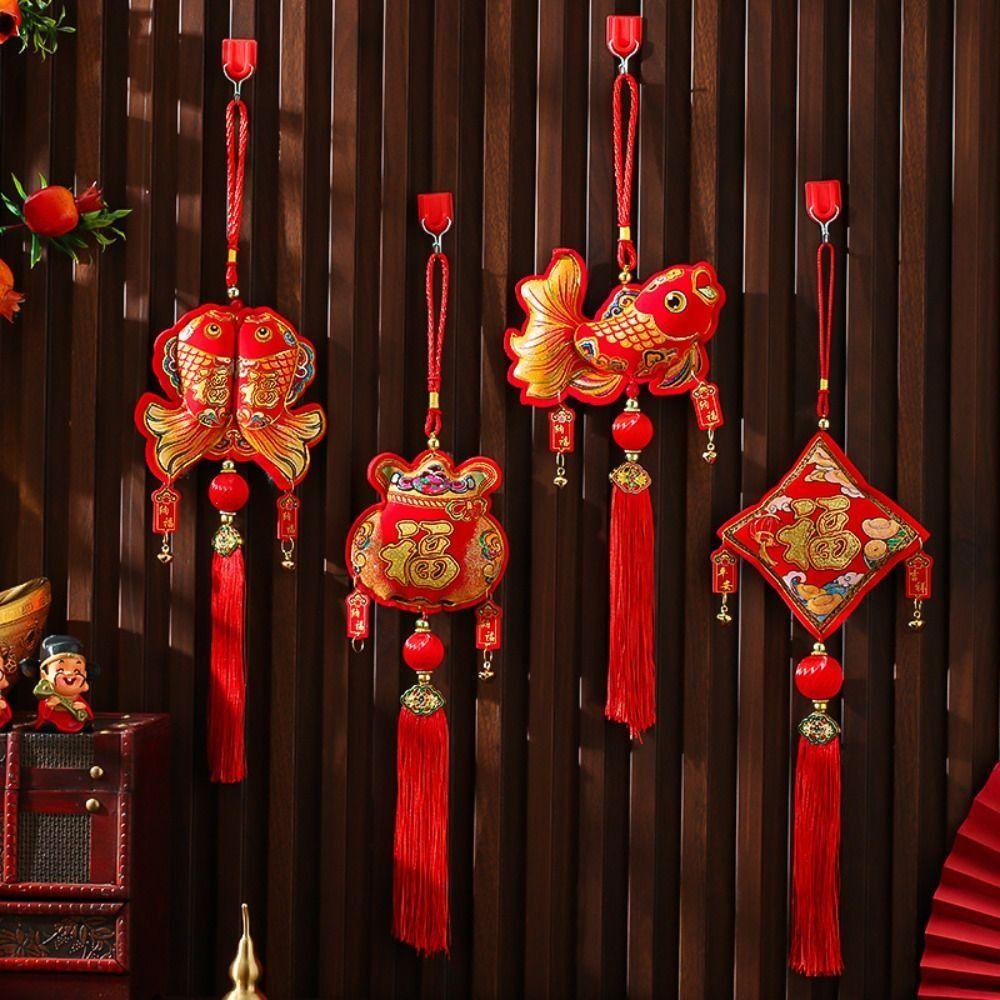 Get Rich Spring Festival Pendants Red Chinese Lucky Pendant  Party Decorations