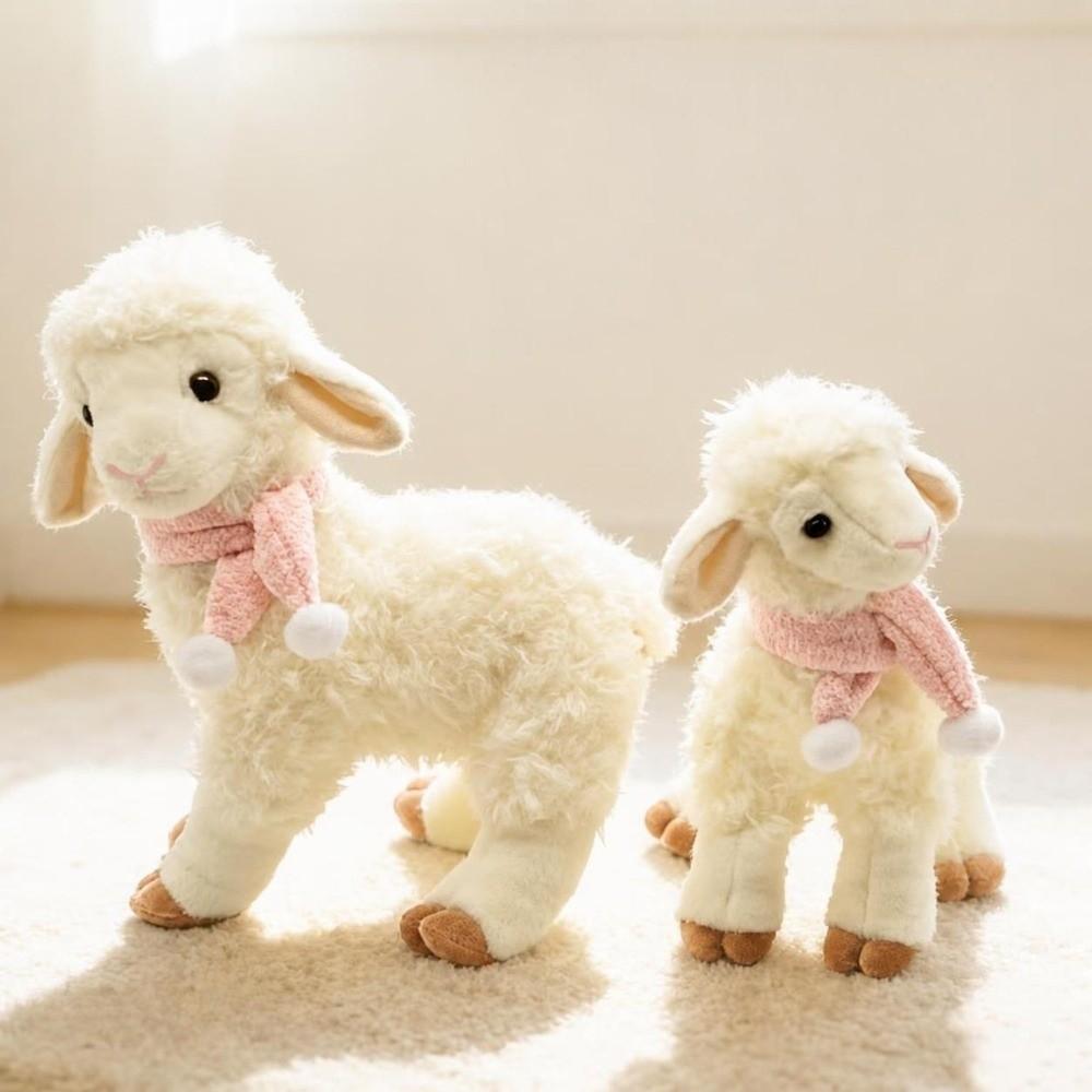 26cm 31cm White Lamb Stuffed Doll Soft Curly Fur Soft Curly Fur Animal Comfort Gift