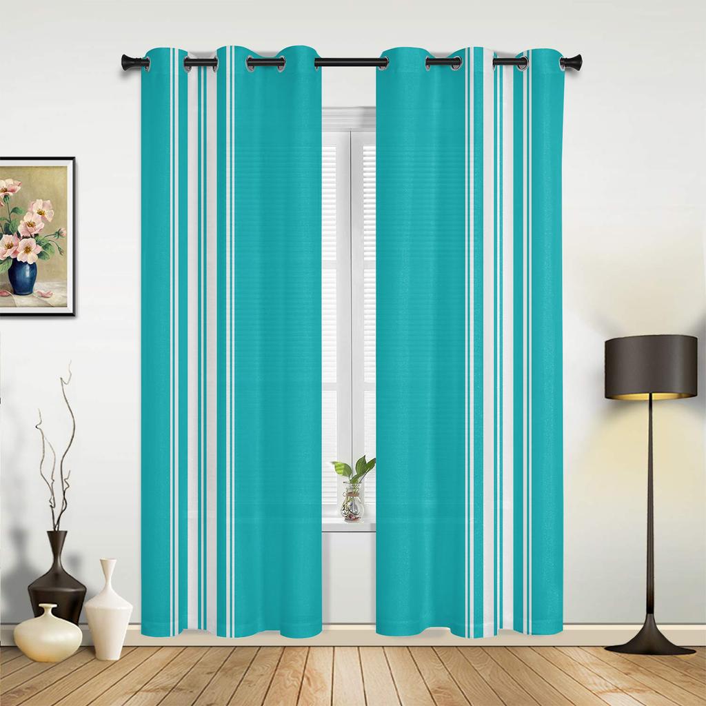Orange Stripe Farmhouse Curtains For Bedroom Living Room Drapes Kitchen Children'S Room Window Curtain Modern Home Decor