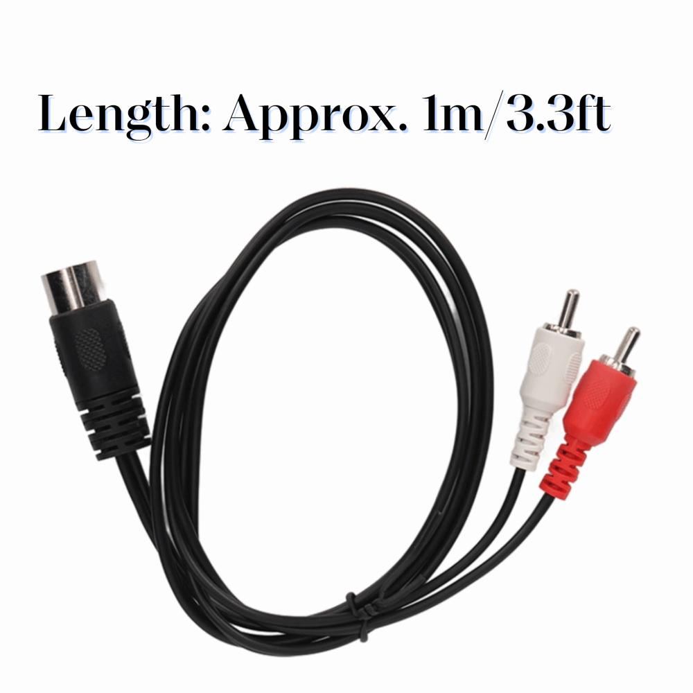 Flexible DIN 7PIN Male to 2RCA Male Cable Double Shielding Audio Cable Audio Equipment Output