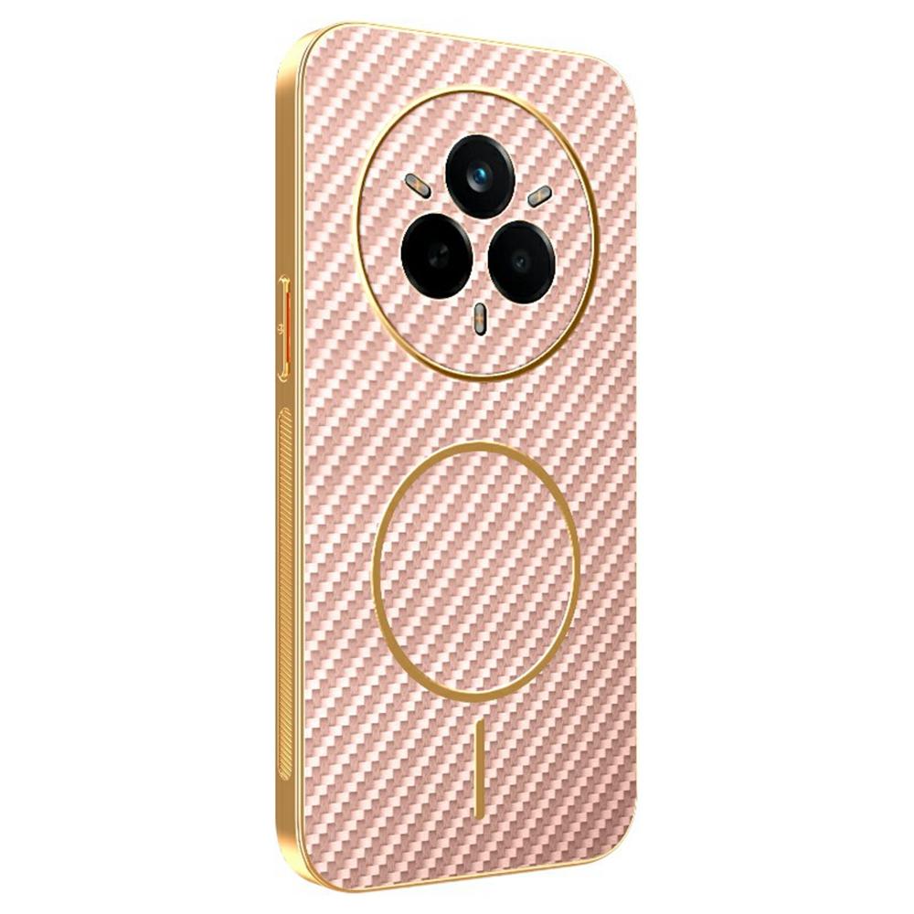 For Realme 14 Pro 5G Phone Case Carbon Fiber Textured Electroplated TPU Back Cover