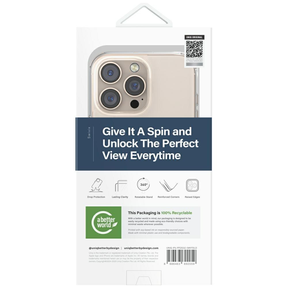 Etui do iPhone 16 Pro Max UNIQ 360 Rotating Kickstand Złote