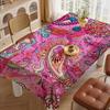 Прямоугольная скатерть с принтом пейсли - Устойчивая к пятнам/маслу, Декоративное покрытие для камина/стола
