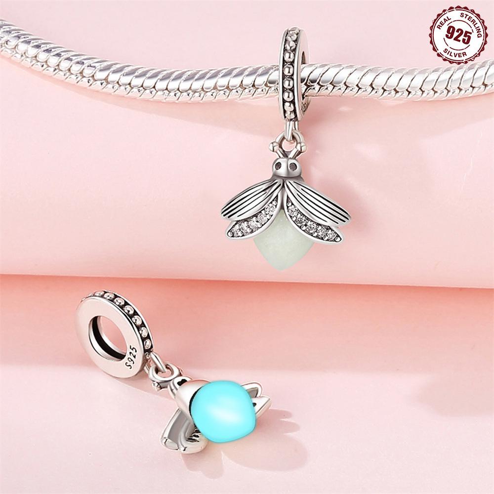S925 sterling silver pendant accessories beaded bee butterfly original European and American style DIY bracelet
