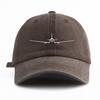 pc Airplane Print Washed Baseball Cap for AdultsMinimalist Retro Style Casual Soft Adjustable Dad HatPerfect As Gift