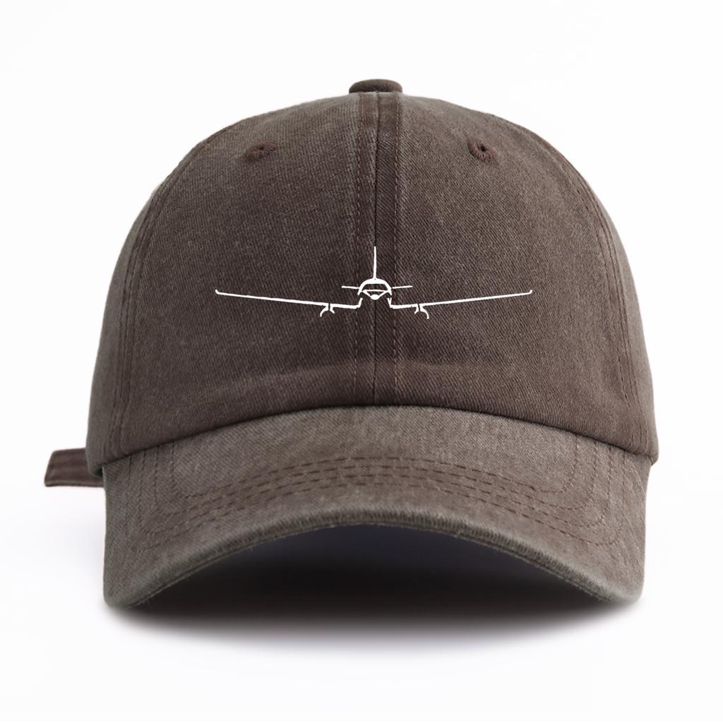 pc Airplane Print Washed Baseball Cap for AdultsMinimalist Retro Style Casual Soft Adjustable Dad HatPerfect As Gift