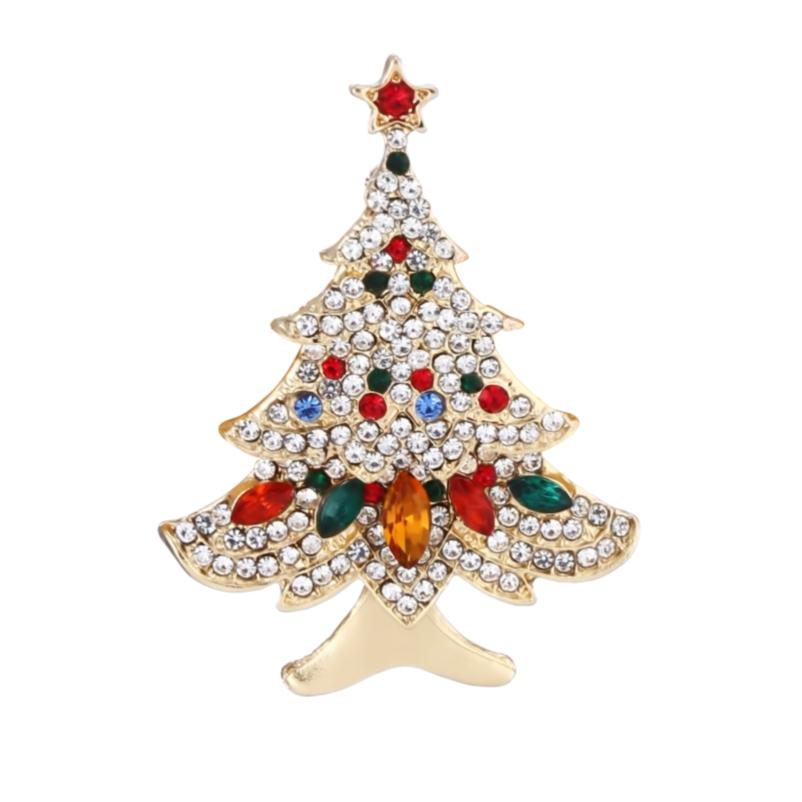 Brooch Pin Enamel Pin Christmas Tree Brooch Party Gifts Charm Ornaments Rhinestone Brooch