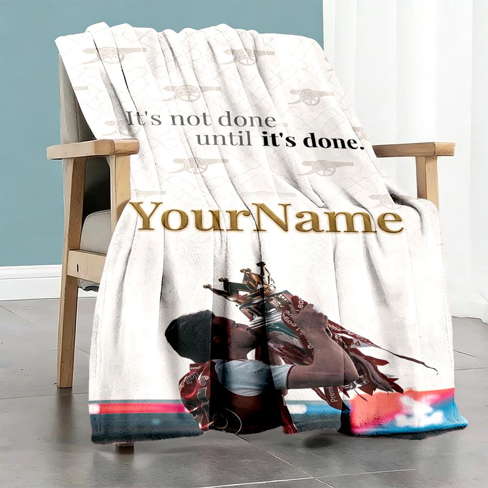 Arsenal Personalized Name Blanket Lightweight Customizable Blanket Warmthful Decor Great for Office Bedding Couch Chair All-Season Use