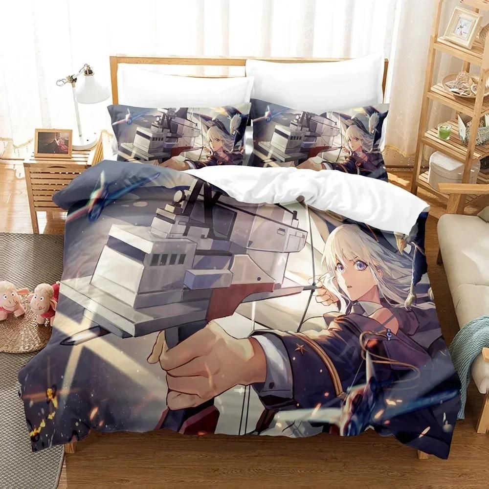 Мода Аниме - Azur Lane Удобный Пуховый Пододеяльник Наволочка Постельное Белье Декор Детской Спальни Домашний Текстиль