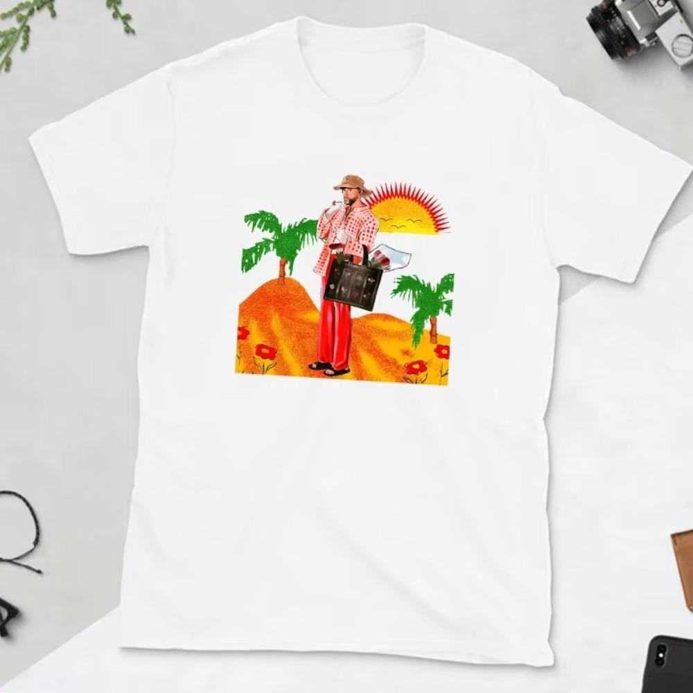 Женская футболка Bad Bunny с принтом, новая летняя графическая футболка каваи, милая футболка с круглым вырезом и коротким рукавом, забавная мультяшная футболка, топы, одежда