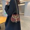 Женская сумка через плечо с цепочкой, новая ретро шерстяная клетчатая сумка-ведро на одно плечо