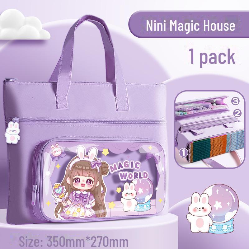 Портативная сумка для обучения с рисунками формата А4 для учащихся начальной школы - сумка для школьных и домашних заданий