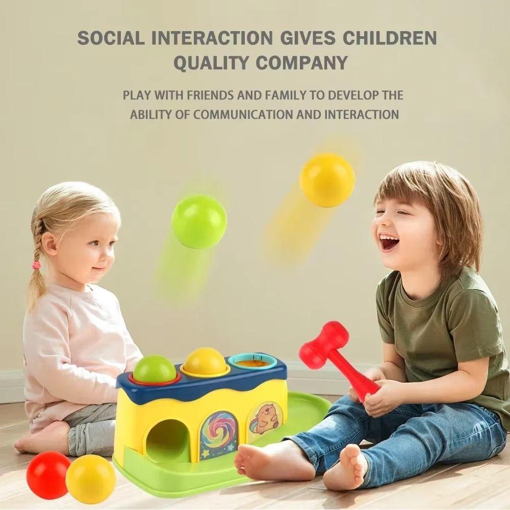 Finger Skill Hammer Knocking Toy Stacking Balls Kids Pounding Hammers Toddler Babies