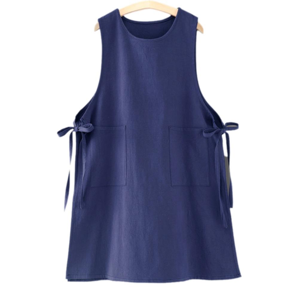 Хлопковый кухонный фартук с защитой от пятен, одежда для работы, одежда для студии, одежда для готовки, салон