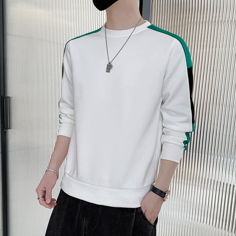 Мужской свитер, осенний мужской американский свитер с круглым вырезом, соответствующий цвету, мужской спортивный свитер для отдыха