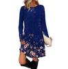 Women's Fashion Casual Dress With Pocket Decorative Buttons, Round Neck And Long Sleeves
