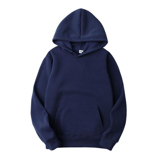 Толстовка унисекс с большим передним карманом, однотонная свободная толстовка с капюшоном, длинные рукава, повседневная спортивная толстовка с капюшоном