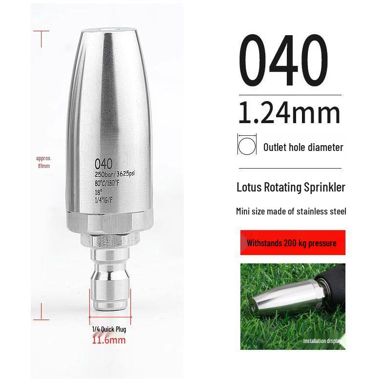 360° Rotating Stainless Steel Spray Head Water Gun with Lotus Nozzle for Joint Cleaning