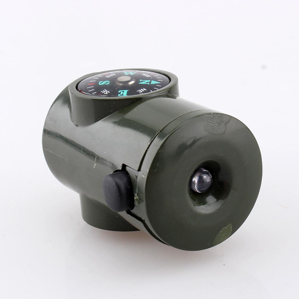 Новый набор 7 в 1 для выживания в кемпинге: свисток, компас, термометр, фонарик, лупа