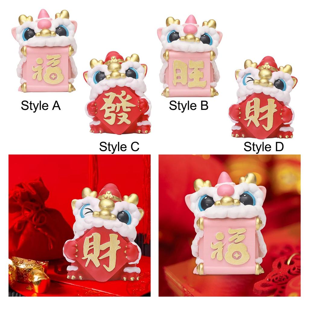 New Year Decoration 2025 Desktop Sculpture Chinese Style Gift Figurine Wake Lion Ornament for Housewarming Office Living Room