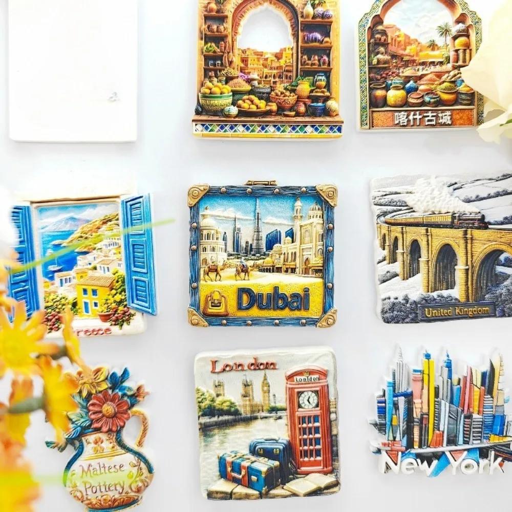 Dubai Refrigerator Magnet Sailing Hotel - Emirates Alloy Halifa Tower Scenic Fridge Souvenir