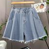 Plus Size 2025 Women Jeans Summer Shorts Pants High Waist Elastic Loose Short Basic Pants Maxi