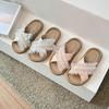 Children Elegant Slippers Girls Sweet Lace Cross Slippers Summer Fashion Kids Beading Princess Beach Shoes Anti-slippery Hot