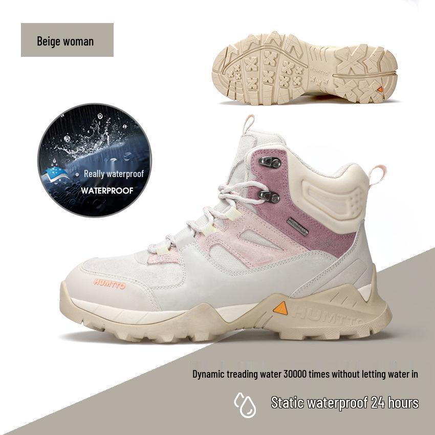 Hantu Women's and Men's Waterproof Non-Slip Hiking Shoes - Shock-Absorbing, Professional Mountaineering Footwear for Spring and Autumn