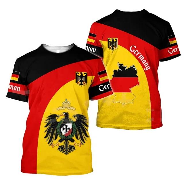 Deutschland German Germany 3D Print National Flag Eagle Unisex Men Women MMA Kick Boxing Muay Thai T Shirt Quick Dry Short Sleeve Streetwear Vintage