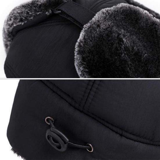 Unisex Winter Hat Thickened Fleece Lined Ear Protection Windoroof Buckle Fasten Heat Retention
