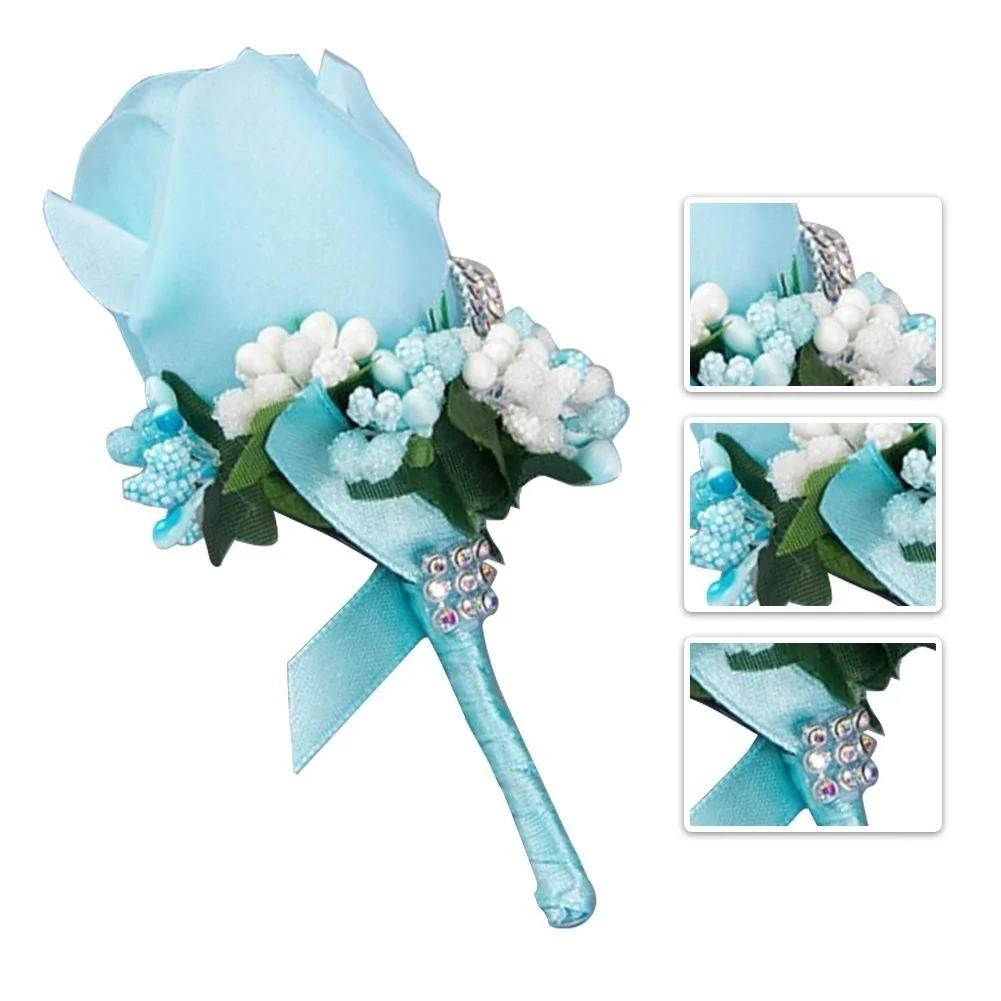 Жених мужской корсаж имитация шелковая роза булавка брошь свадебный костюм цветочные аксессуары