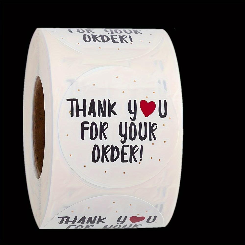 500pcs/Roll Thank You for Your Order Stickers - Matte Round Discount Labels Suitable for Ecommerce, Retail, Customer Appreciation Gifts - Quick Order