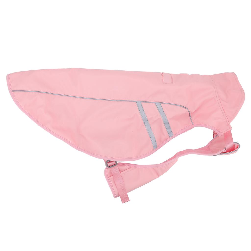 Дождевик для собаки Водонепроницаемый Ветрозащитный Светоотражающая полоса Дизайн с отверстием на спине Удобный дождевой жилет для собаки