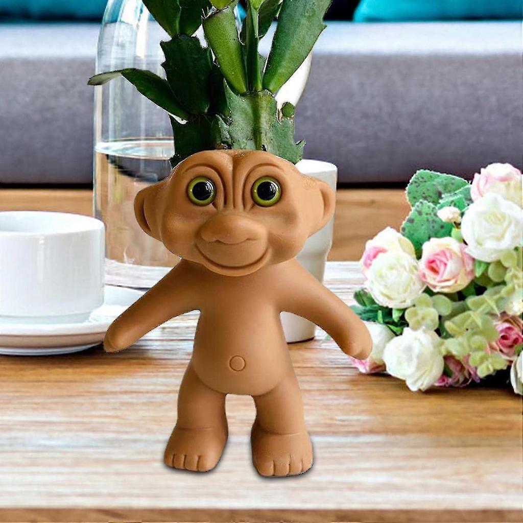 Resin Plant Holder, Funny Flower Pot, Plant Holder With Drainage Hole Decorative Garden Containers Sets For Houseplants For Home - Ri