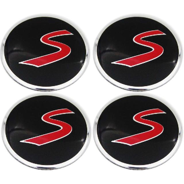 S Letter Pattern Car Wheel Center Cap Stickers, Truck Hub Cover Emblem Decals, for Mini Cooper S Coupe Countryman Clubman, 56.5mm/2.22inch Pack of 4