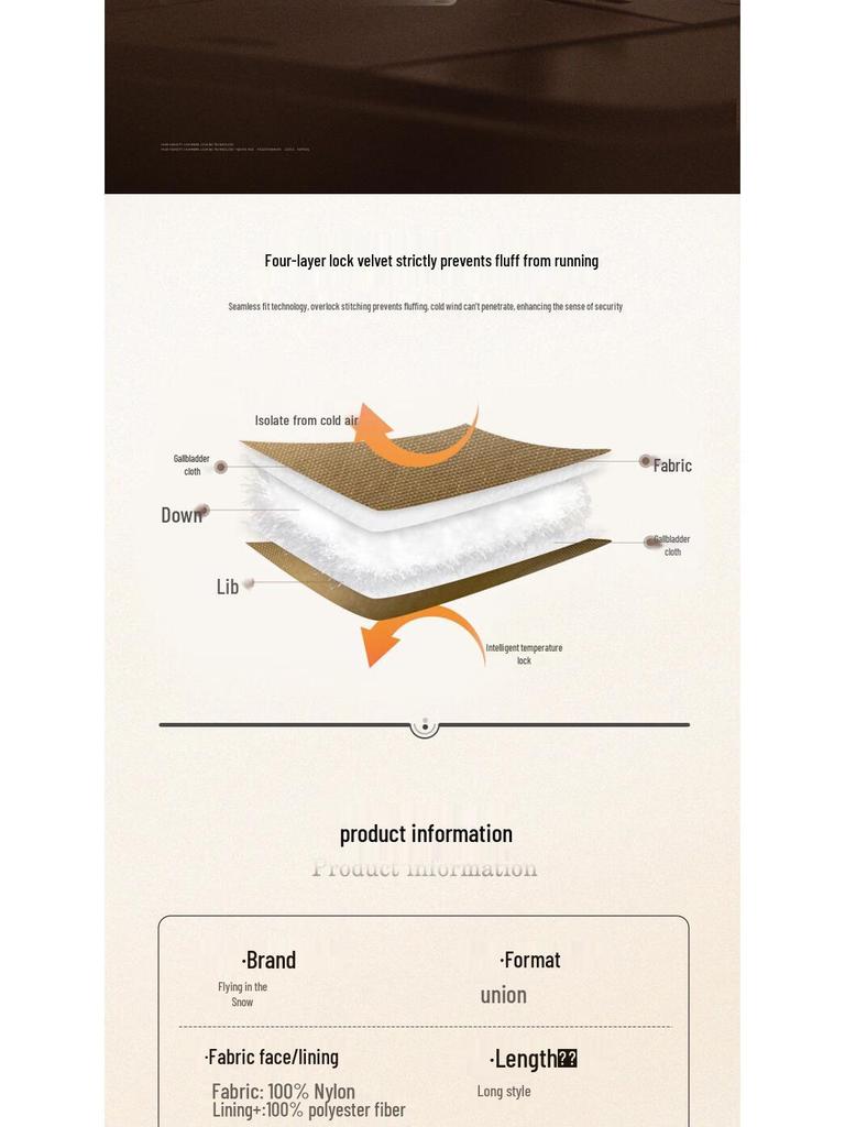 SNOWFLYING Женская куртка средней длины на белом утином пуху X30147392F