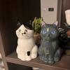1PC Cute Cat-themed Vase Cat Pottery Multi-Functional Pen Holder Ceramic Cat Decor Cat Lover Gift Idea 6.7x6.3x12cm