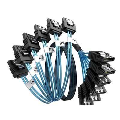 Cyberplugs Высокоскоростной кабель SATA на SATA 6 Гбит/с Серверный Serial ATA Кабель, 1 м, 6 шт. в упаковке, Противоскользящие защелки,