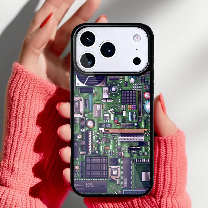 Чехол для телефона с печатной платой для iPhone 17 16 15 14 13 Pro Max Задняя крышка для 12 11 Pro Coque