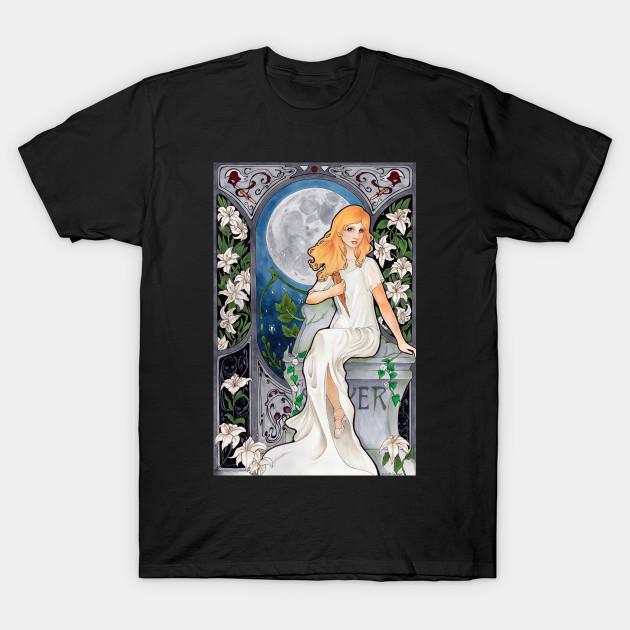 Men Black Print T-shirt Buffy Art Nouveau No-Cut Transfer Paper Print Cotton Tshirt