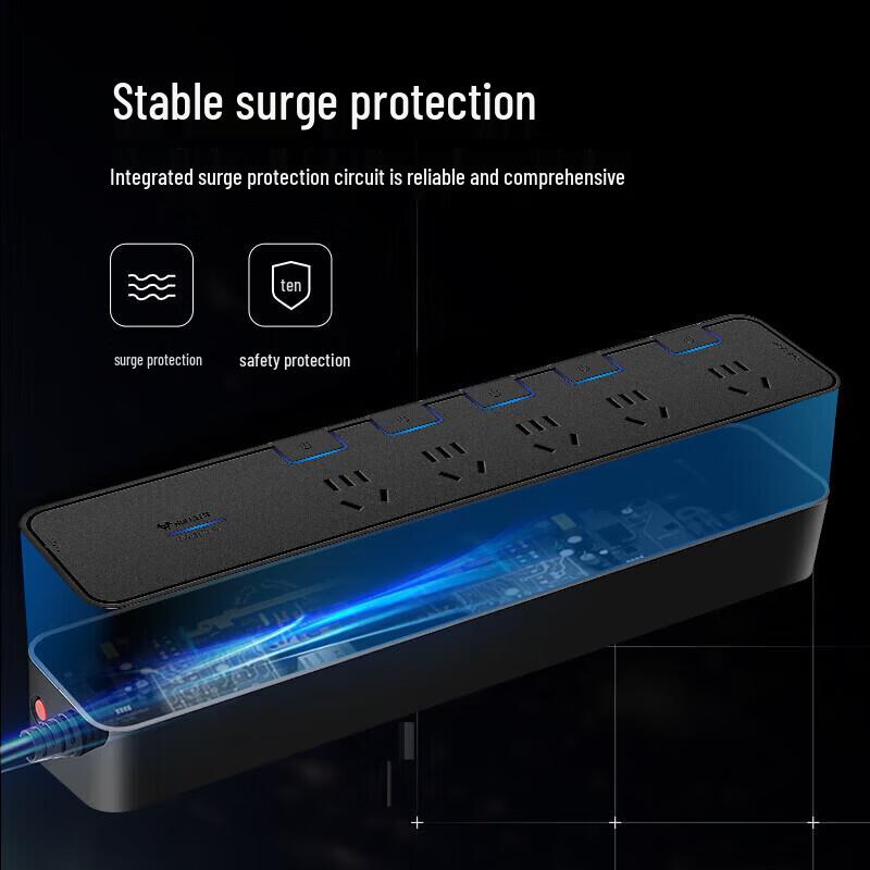 BULL Safety Power Strip with USB and Surge Protection