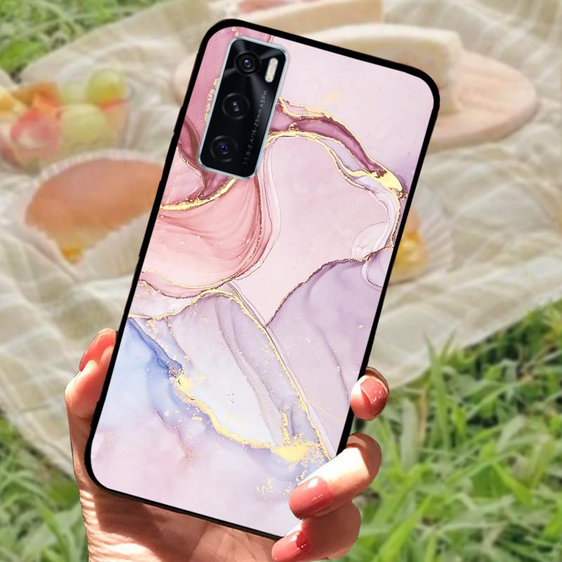 Для Vivo V20 SE Чехол-бампер V2022 V2023 Силиконовый Мягкий Мраморный Черный Бампер Funda Coque для Vivo V20 2021 V 20 V20SE V2025 V2024