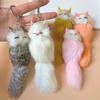 Faux Fur Keychain Pendant Fox Shape Plush Textures Keyring Anniversary Keychain