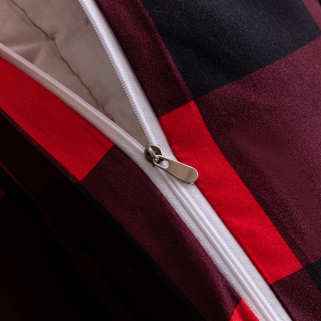 Пододеяльник, красно-черный с рисунком в виде клетки буйвола, двусторонний пуховый комплект из микрофибры, современное постельное белье для женщин и мужчин